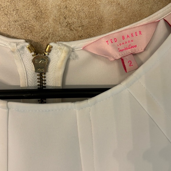 Ted Baker Color Block Navy and White Dress 2 - Picture 3 of 6